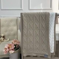 Плед WellSoft Ромби-косы кофе 80х100