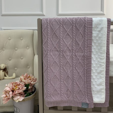 Плед WellSoft Ромби-косы лиловый 80х100