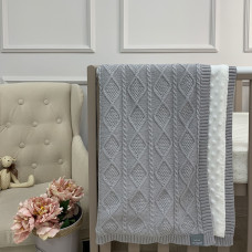 Плед WellSoft Ромби-косы серый 80х100