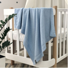 Плед хлопок Рогожка блакитний 80х100