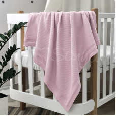 Плед хлопок Рогожка розовый 80х100