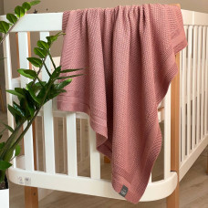 Плед хлопок Рогожка пыльная роза 80х100