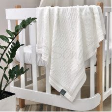 Плед хлопок Рогожка белый 80х100