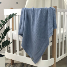 Плед хлопок Рогожка василек 80х100