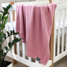 Плед хлопок Рогожка чайная роза 80х100