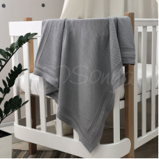 Плед хлопок Рогожка серый 80х100