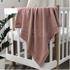 Плед хлопок Рогожка пудра 80х100