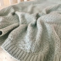 Плед вязаный ромб мелкий мята светлая 80х100