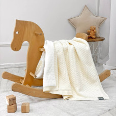 Плед WellSoft Ромб малый молочный 80х100