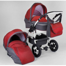 Универсальная коляска 2в1 Victoria Gold SATURN LP Лен, красная