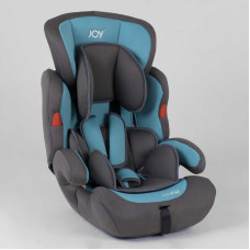 Автокресло JOY универсальное от 9 до 36 кг, группа 1/2/3, с бустером, серо-голубой